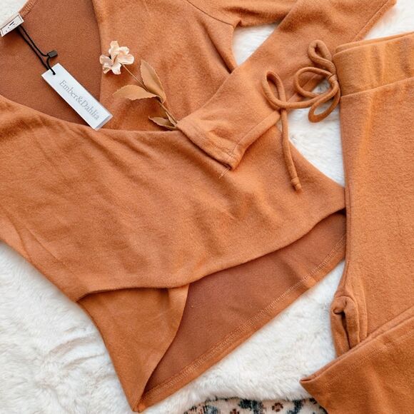 (Set)La Lux Collection Rust Cloud Soft Lounge Outfit Set - Picture 5 of 12